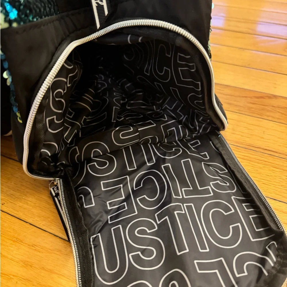 Justice Blue and Black Sequin Dance Bag NWT